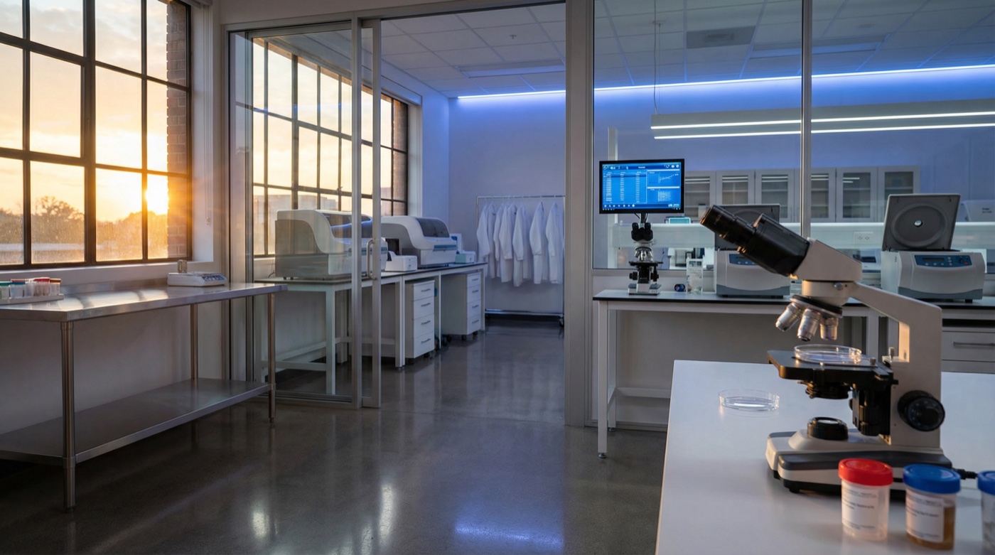 Tait Pathology laboratory with microscopes and diagnostic equipment